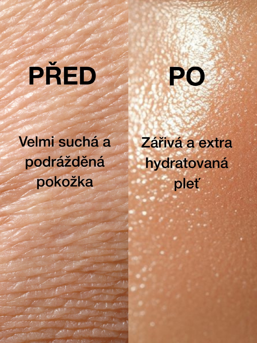 Double Hydration Boost Gel + HA – před a po