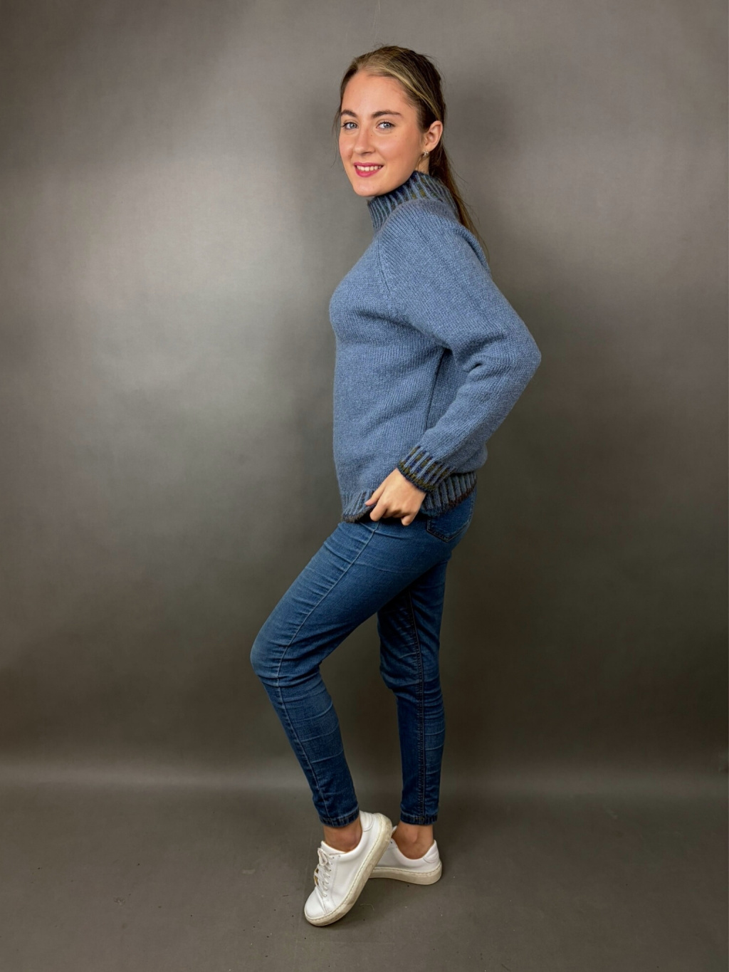 Dámský svetr Nordic džínově modrá