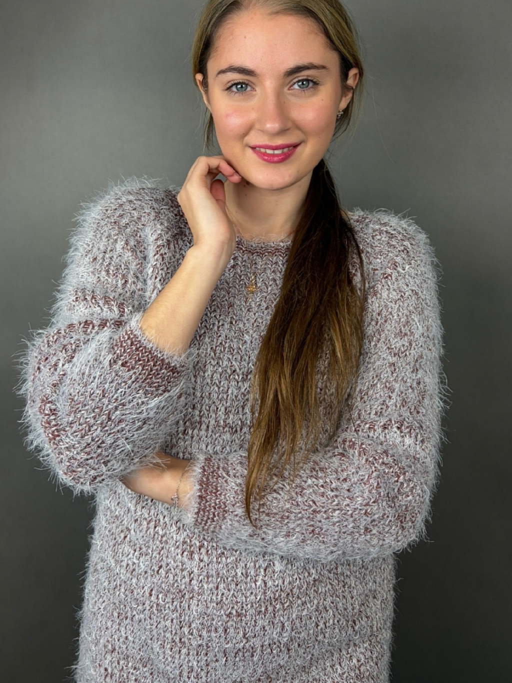 Dámský svetr Sena – hnědá varianta