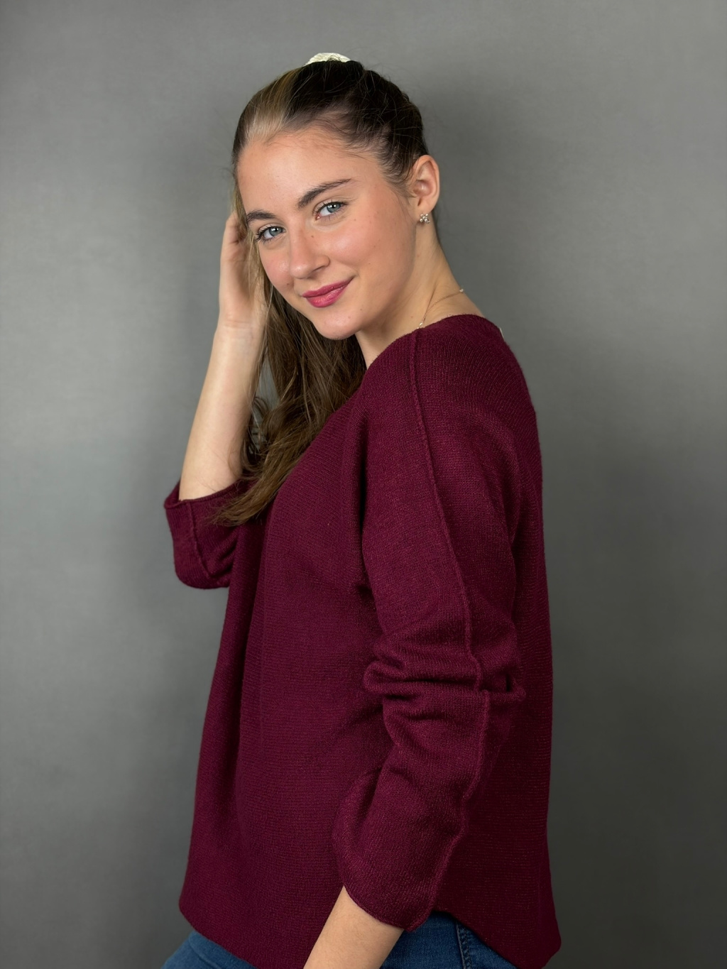 Dámský pletený top Ivera – vínová