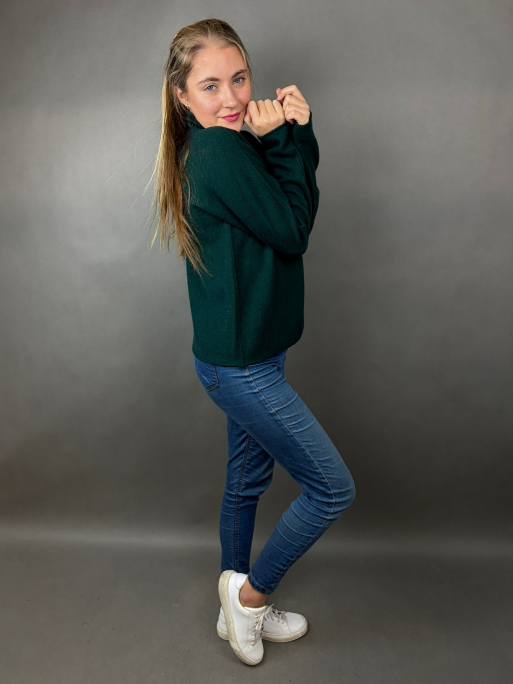 Dámský svetr Elinor – tmavě zelená